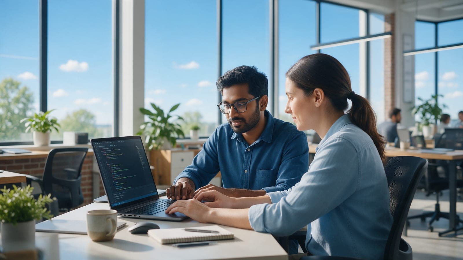 A developer collaborating with a client team