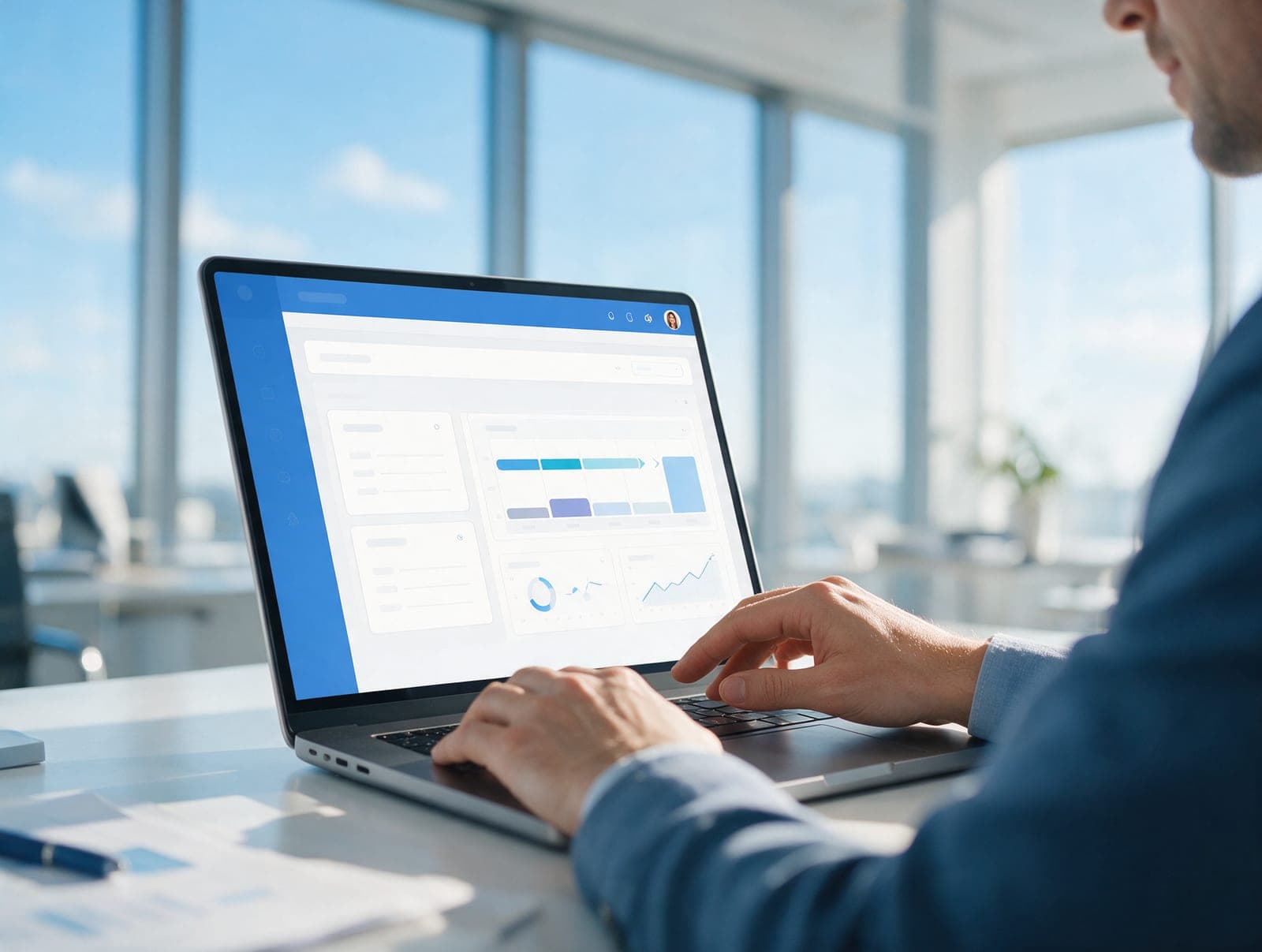 A business application in use