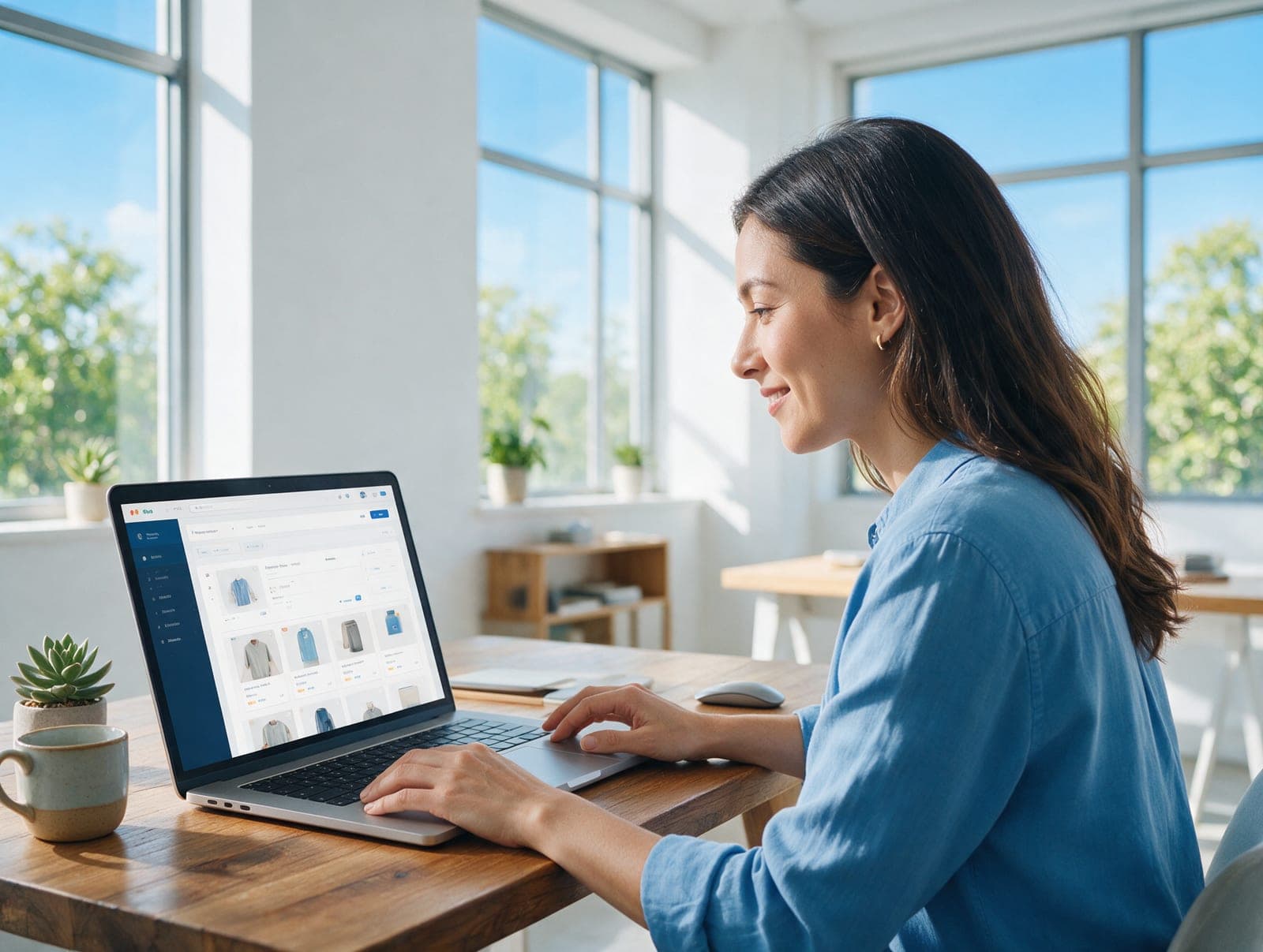 A business application in use